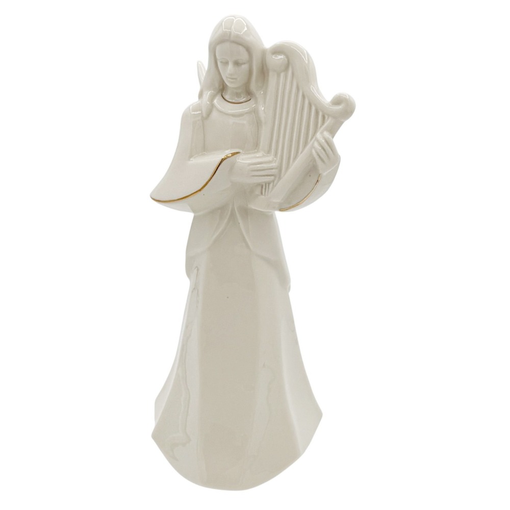 Mikasa Holy Night Nativity 10" Angel Harp Figurine Porcelain Gold Trim Christmas - Picture 3 of 16